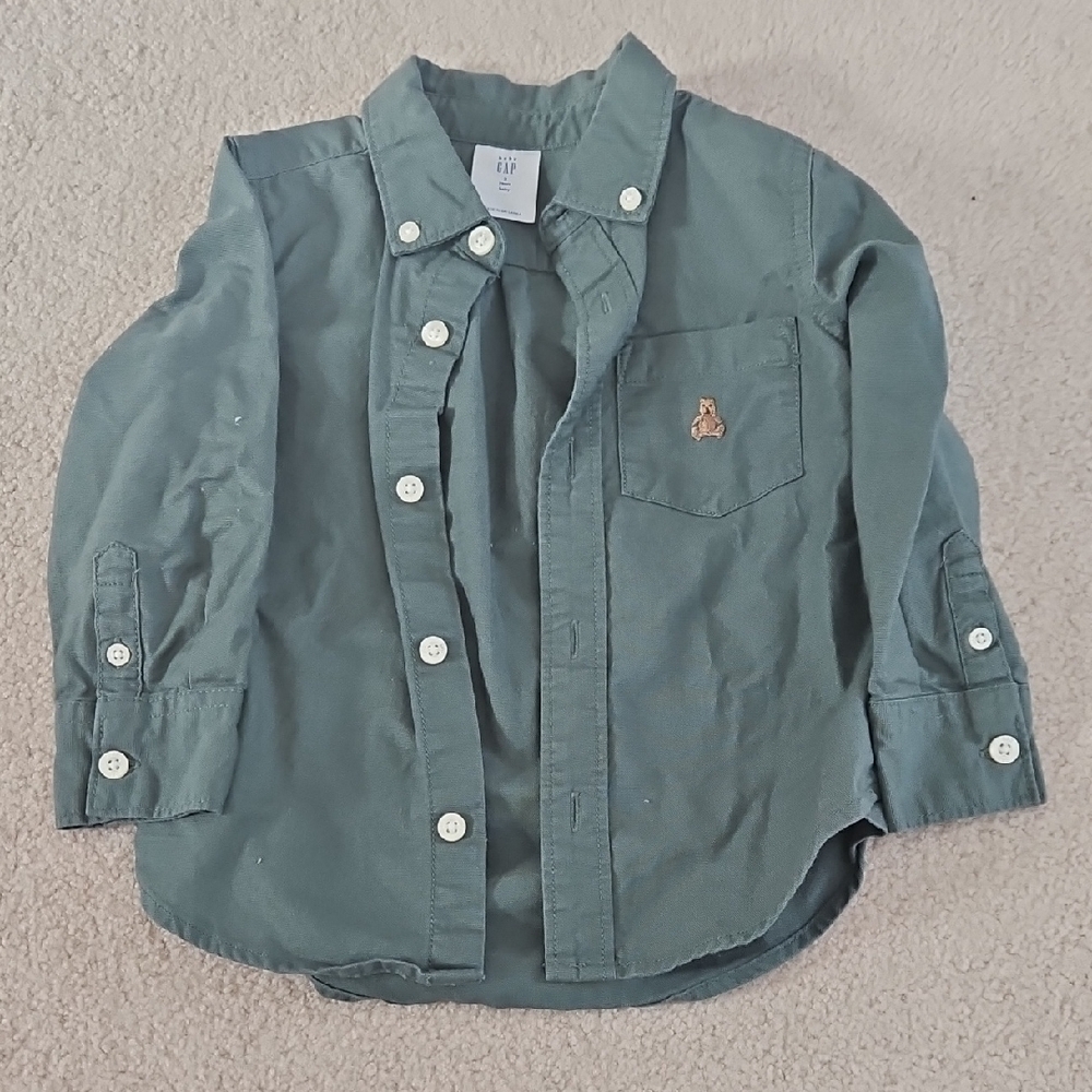 GAP Kids Forest Green Button-Down Shirt